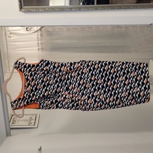 London Times Dress, size 6, Blue/Orange/White